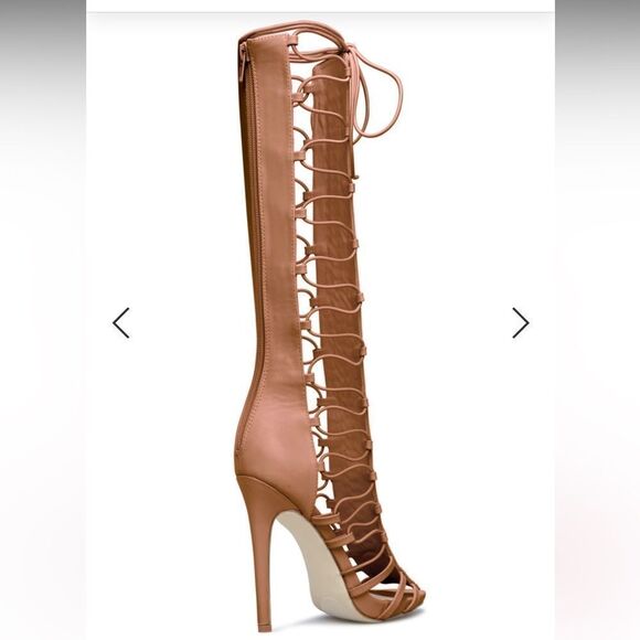 Cognac Gladiator Heeled Sandals! - Picture 3 of 5